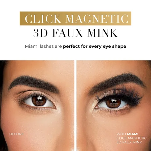 Miniatura 5 de Lilly Lashes Pestañas magnéticas Click - Pestañas postizas magnéticas de visón sintético de Miami para un aspecto natural - Pestañas postizas