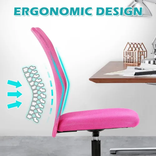 Miniatura 4 de Silla de oficina en casa, sillas de escritorio pequeñas, silla de costura, sin brazos, sillas de computadora con soporte lumbar, respaldo medio