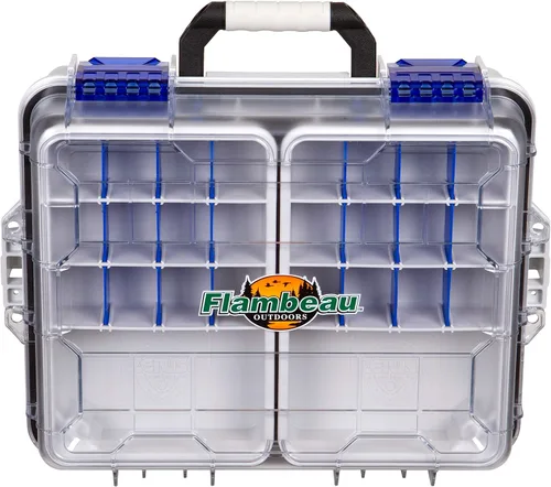 Miniatura 2 de Flambeau Outdoors 3000WPNC Maletín impermeable 3000, caja portátil impermeable para aparejos con bandejas, gris/transparente