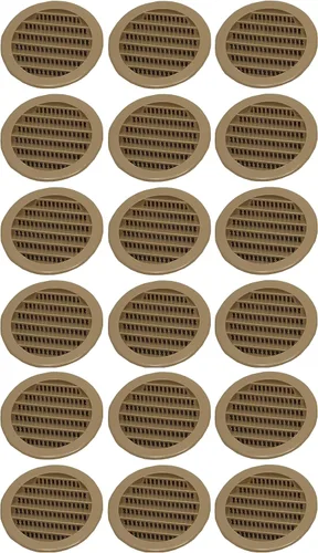 Miniatura 15 de Cubierta redonda de rejilla de rejilla de reptil de rejilla de ventilación de aire de plástico verde o bronceado de 2 pulgadas (6, bronceado)