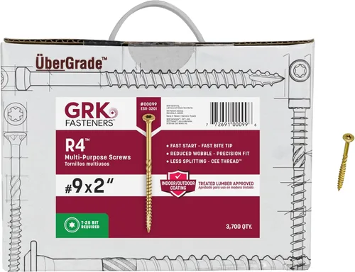 Miniatura 10 de GRK Fasteners R4™ # 9 x 1-1/2 pulgadas, tornillos de marco multiusos, 820 piezas, revestimiento Climatek™ resistente a la corrosión, vallas