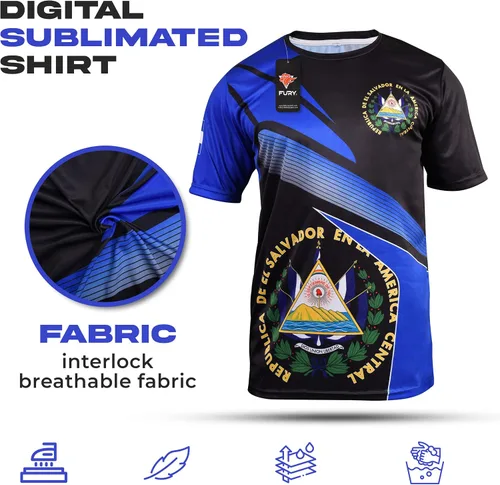 Miniatura 5 de Fury El Salvador Camiseta de Fútbol - Hombre/Mujer/Unisex/Hombres Camiseta de Futbol