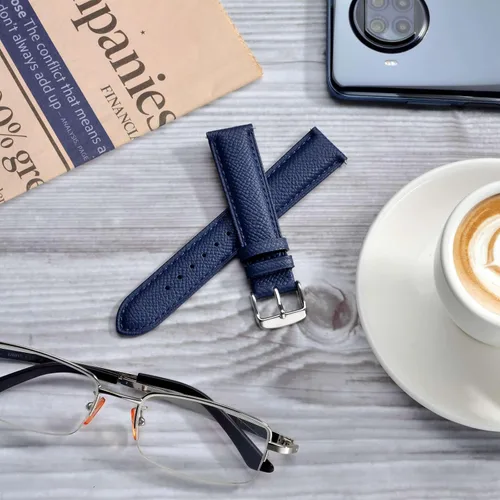 Miniatura 2 de BISONSTRAP Correas de reloj de cuero con textura para mujeres y hombres, correas de repuesto de reloj con liberación rápida, 0.709 in, 0.787 in