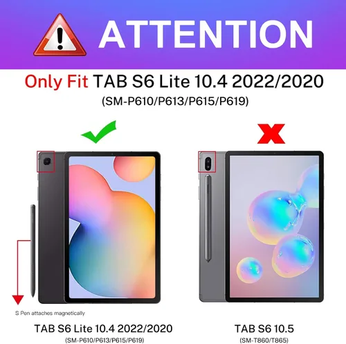 Miniatura 2 de Uppuppy Funda para Samsung Galaxy Tab S6 Lite de 10.4 pulgadas para niños y niñas, folio kawaii femenino, diseño de fresa, funda única para tableta