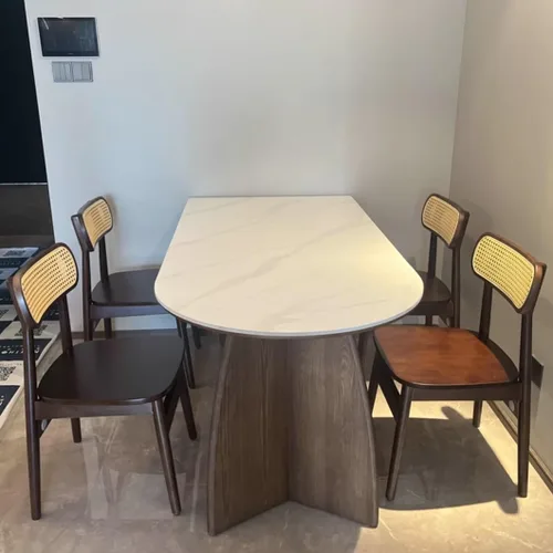 Miniatura 8 de YVYKFZD Solid Wood Dining Chairs Set, Armless Kitchen Chairs, Dining Room Chair with Rattan Backrest, Comfy Side Chair, for Living Room, Bedroom
