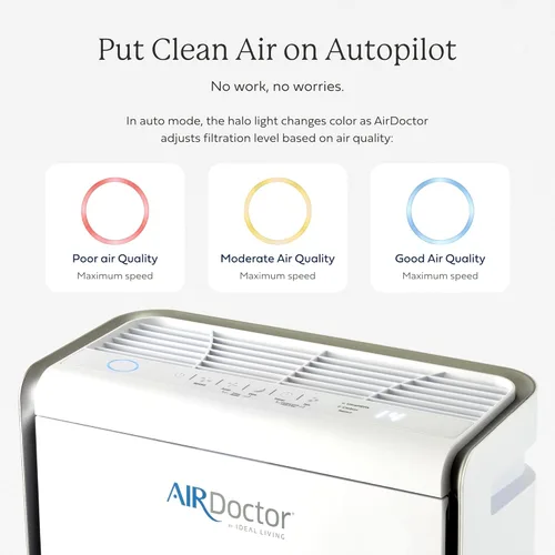 Miniatura 8 de AIRDOCTOR Purificador de aire AD2000 para habitaciones pequeñas y medianas y dormitorios pequeños. Filtración de 3 etapas con prefiltro, UltraHEPA