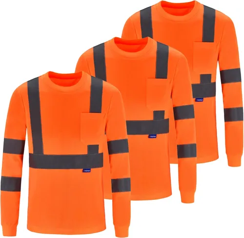 Miniatura 24 de A-SAFETY Camisa de seguridad, camiseta de trabajo de alta visibilidad, manga larga y corta, clase 3 (XS-6XL)