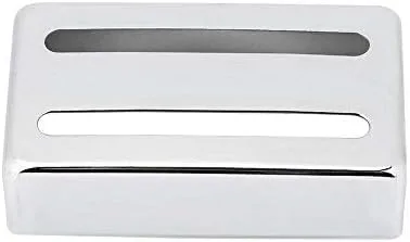 Cubiertas para pastillas de guitarra, cubiertas Humbucker de metal con dos ranuras para guitarras eléctricas (plateado)