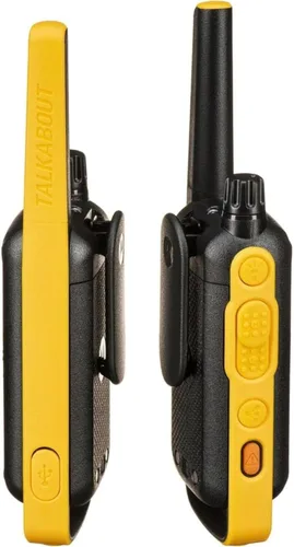 Miniatura 3 de Motorola Talkabout T470 Radio bidireccional Paquete de 10 walkie talkies negro/amarillo con 12 auriculares PTT Curl