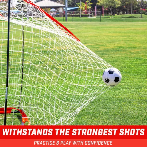 Miniatura 5 de GoSports Elite Soccer Goals – Redes de fútbol portátiles de 12 x 6 pies y 6 x 4 pies para juegos o práctica – Incluye 6 conos, funda de transporte