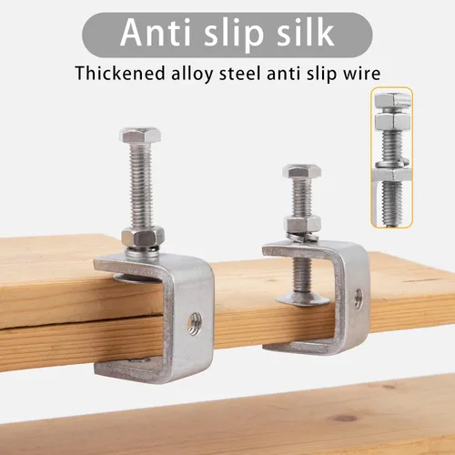 Miniatura 4 de Paquete de 6 abrazaderas pequeñas en C de acero inoxidable 304 de 1 pulgada Mini abrazaderas en C resistentes para carpintería y montaje