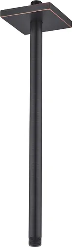 Miniatura 11 de Brazo de ducha montado en el techo de 4 pulgadas, extensión de cabezal de ducha negro mate con escudo único a juego, conexión estándar de 1/2