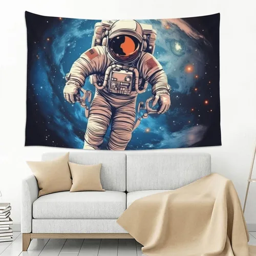 Miniatura 5 de Astronauta Planet Print Tapestry Multifunctional Wall Hanging 60 X 40 Inch Wall Blanket Wall Art Decor For Living Room Bedroom Dorm Outdoor Camping