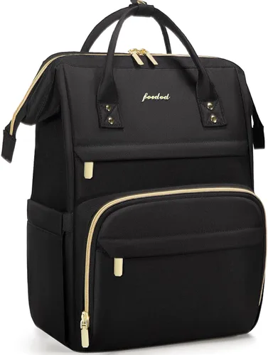 Miniatura 11 de FOCDOD - Mochila para laptop de mujer, para trabajo - Compatible con laptops de 15.6 pulgadas con compartimento para computadora, impermeable