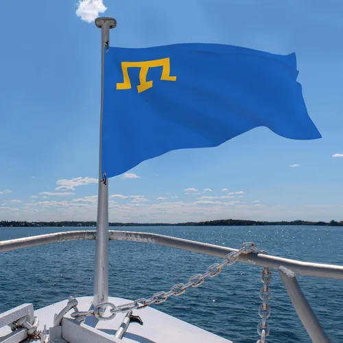 Miniatura 9 de Bandera del pueblo tártaro de Crimea de 4 x 6 pies, poliéster duradero, divertido cartel decorativo para exteriores, banderas de patio