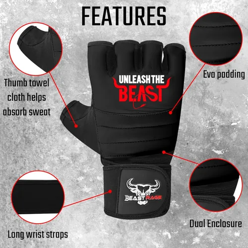 Miniatura 2 de BEAST RAGE Guantes de Taekwondo Karate para Hombres y Mujeres, Guantes de Entrenamiento de Boxeo MMA Kickboxing Sparring Artes Marciales Guantes