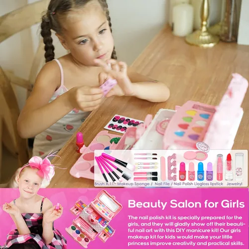 Miniatura 5 de Juegos de maquillaje para niñas - Juegos de maquillaje para niñas de 5 a 8 años, Maquillaje para niñas, Kit de maquillaje de juego, los mejores