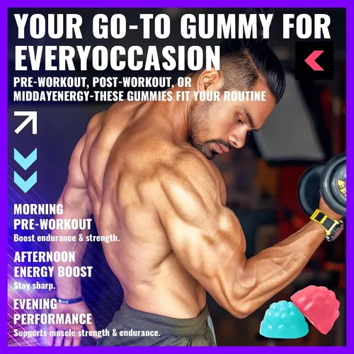 Miniatura 9 de Gomitas de creatina certificada por NSF 0.18 oz – Gomitas de monohidrato de creatina – Energía preentrenamiento y apoyo del crecimiento muscular