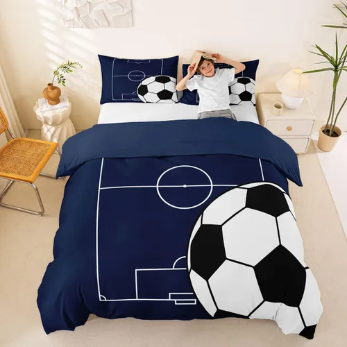 Miniatura 30 de Funda de edredón Happy Camping, juego de ropa de cama con temática de cámper para niños, funda de edredón de estilo rústico para decoración