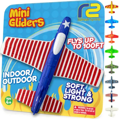 Miniatura 13 de Regalos de relleno de calcetines para niños y niñas: avión de espuma de juguete planeador avión planeador aviones de espuma de poliestireno