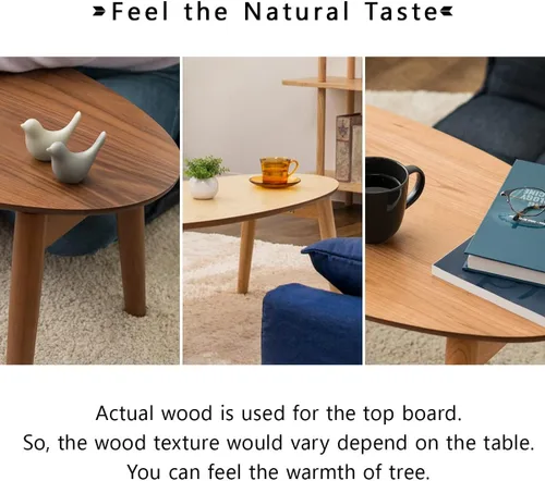 Miniatura 4 de EMOOR Mesa de centro plegable de madera, Samll (17" Dx35 W) Nogal