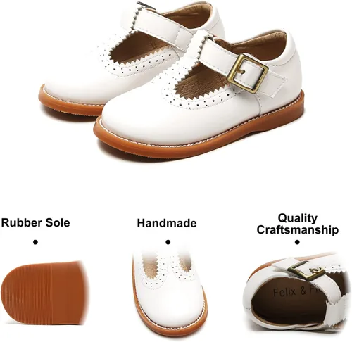 Miniatura 4 de Felix & Flora - Zapatos de vestir para niña pequeña, tipo Mary Jane, zapatos planos tipo ballet, para una Pascua florida, para fiesta, para niñas