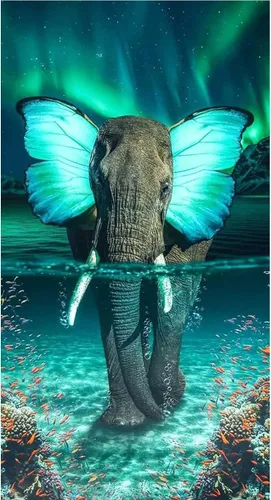 JATOK Kits de pintura de diamantes 5D para adultos (27.56 x 15.7 pulgadas) DIY elefante grande taladro redondo completo punto de cruz, cuadros de