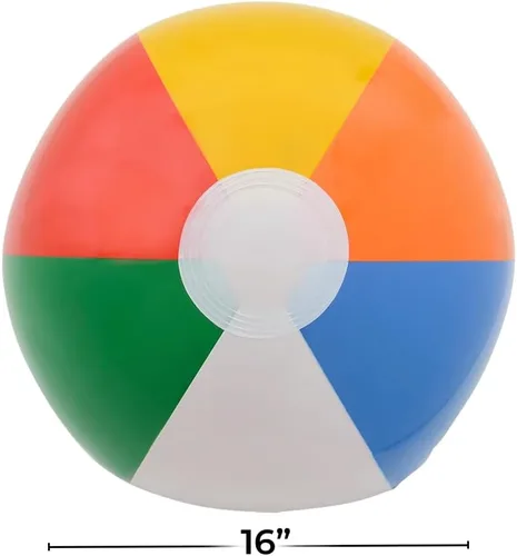 Miniatura 3 de Rhode Island Novelty Bght Bola de playa de panel multicolor - 16 pulgadas (desinflado)
