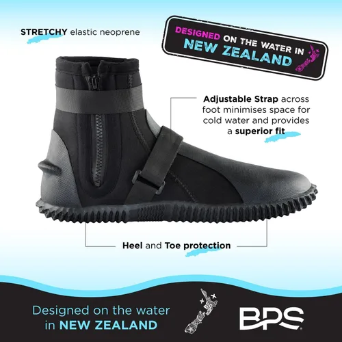 Miniatura 3 de BPS Botas de Buceo con Suela de Goma Antideslizante para Deportes Acuáticos 3mm 5mm 7mm Botas de Neopreno para Buceo, Esnórquel, Surf, Rafting