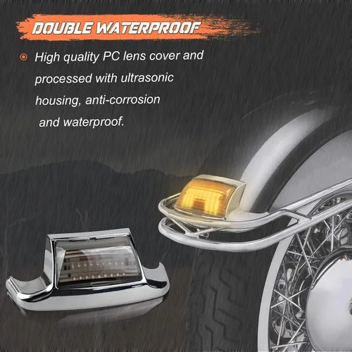Miniatura 3 de NTHREEAUTO 2 luces LED para guardabarros delanteros y traseros, compatibles con Harley Road King Electra Glide Ultra Classic Heritage Softail