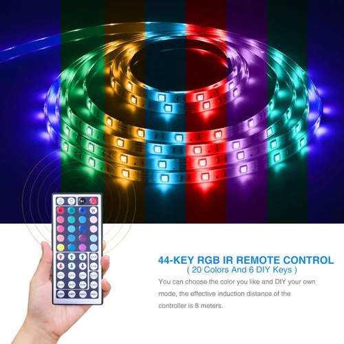 Miniatura 9 de DAYBETTER Tira de luces LED de 16.4 pies que cambian de color impermeable con control remoto