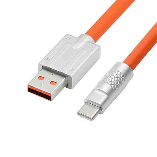 Miniatura 8 de cablecc Tipo A USB-A a USB-C Silicona Líquida Ultra Suave 120W Power USB2.0 Datos Cable Naranja Carga Rápida para Computadora Portátil Tableta
