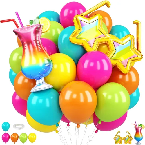 Miniatura 12 de Globos de Casino, Globos Metálicos Negros Rojos Dorados de 12 Pulgadas con Confeti y Dados de Lámina para Decoración de Fiesta Temática de Juego