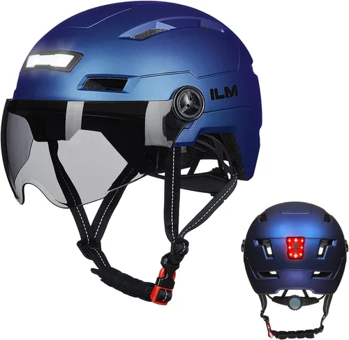 Miniatura 19 de ILM Casco de Bicicleta para Adultos con Luz LED Frontal y Trasera Recargable por USB Cascos de Bicicleta de Montaña y Carretera para Hombres