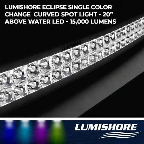 Miniatura 2 de Lumishore Proyector LED de 20 pulgadas, barra de luz blanca impermeable, 33,750 lúmenes/15,000 lúmenes de montaje (60-0471)