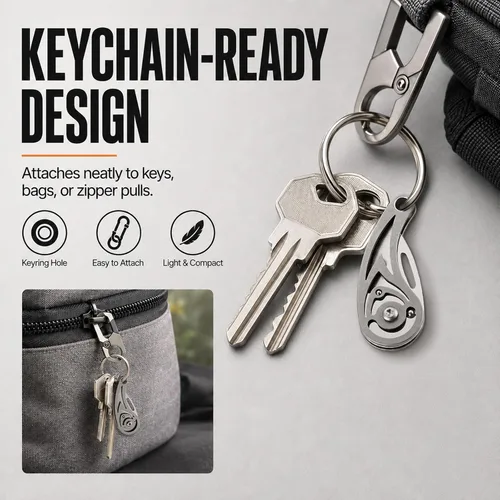 Miniatura 5 de Tops Home Cuchillo de Bolsillo Pequeño, Llavero de Titanio, Rellenos de Media, Pequeño Cortador de Caja, Cuchillo Utilitario EDC, Regalo de Llavero