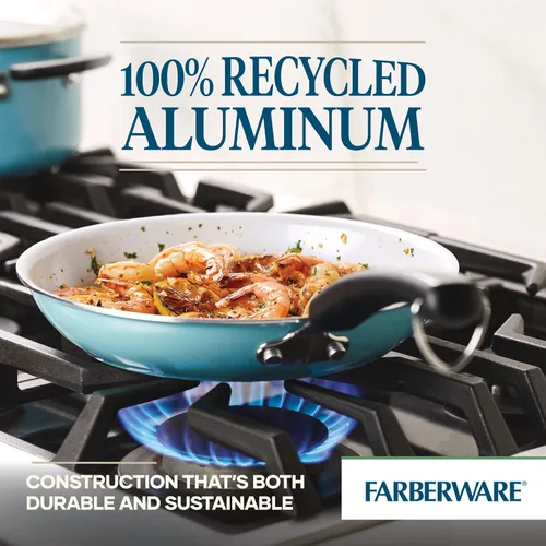 Miniatura 5 de Sartén antiadherente de cerámica EcoAdvantage de Farberware, 10 pulgadas, Aqua Aguamarina