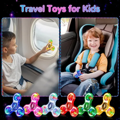 Miniatura 4 de Gigilli Fidget Spinners para Niños Paquete de 2, Juguetes Fidget Sensoriales con Luz para Adultos Niño 4-8-12, Brillan en la Oscuridad Juguetes TDAH