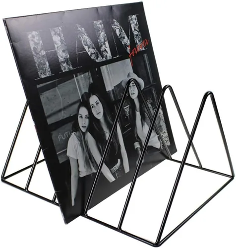 Record-Happy Soporte para almacenamiento de discos de vinilo, estante de alambre de metal recubierto de vinilo de alta calidad con capacidad para
