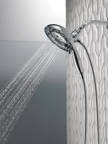 Miniatura 14 de Delta Faucet Trinsic Serie 14 - Kit de molduras para bañera y ducha de un solo mango, grifo de ducha cromado con cabezal de ducha doble 2 en 1 de 5