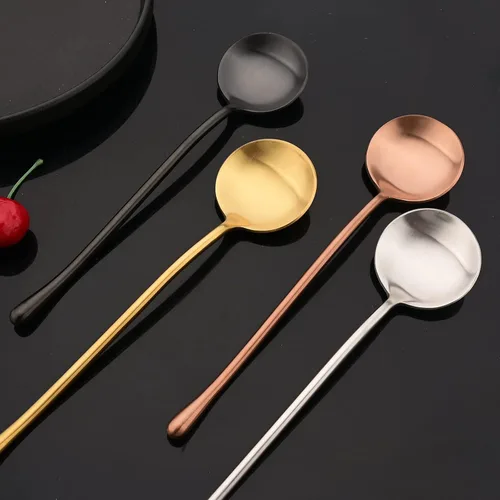 Miniatura 8 de JASHII Juego de cubiertos mate de 20 piezas, cubiertos de acero inoxidable 304 con acabado satinado con mango redondo, servicio para 4, incluye