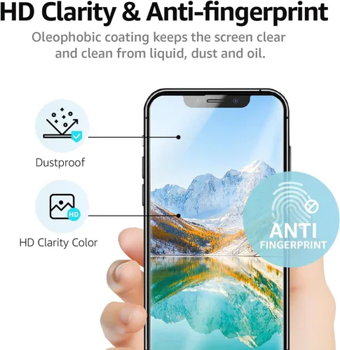 Miniatura 3 de Amazon Basics Protector de pantalla de vidrio templado de cobertura completa para iPhone XR/11-6.1 pulgadas, (5.63 x 2.68 pulgadas), paquete de 2