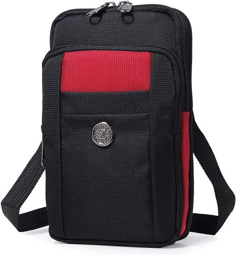 Miniatura 7 de Senient Wolf - Bolsa cruzada multifuncional de nailon impermeable para teléfono, pequeña bolsa de cintura de un hombro, cartera para pasaporte