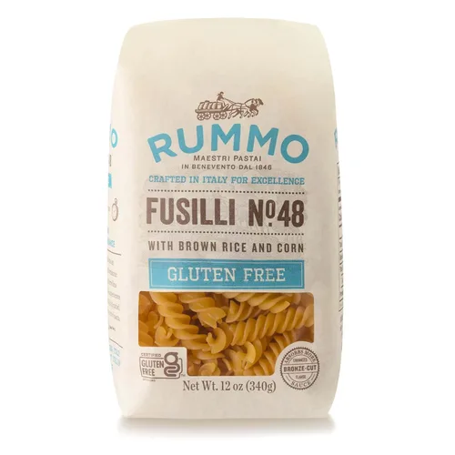 Rummo Fusilli N.48 - Fideos de pasta Fusilli sin gluten, hechos con arroz integral y maíz, pasta de Italia, 12 onzas (paquete de 1)