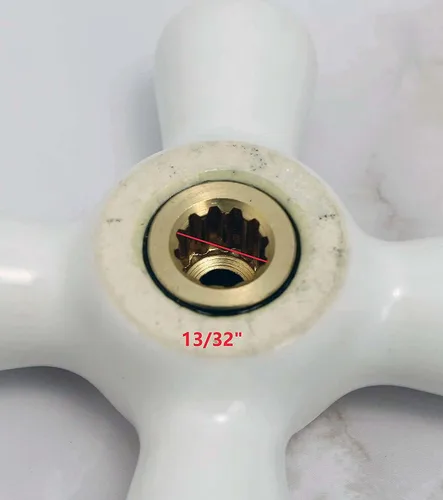 Miniatura 5 de PlumbUSA Manijas de porcelana, Perillas de porcelana, Manijas de grifo de porcelana de repuesto, conexión de 12 ranuras