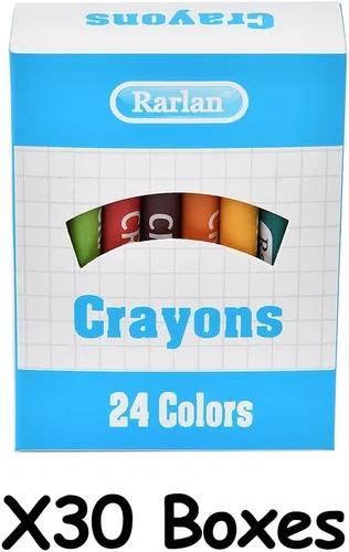 Miniatura 3 de Rarlan Crayones a granel, 30 paquetes de crayones con 24 colores surtidos, 720 crayones