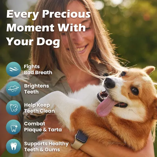 Miniatura 5 de Polvo de limpieza de dientes de perro, polvo dental para perros y gatos, ambientador de aliento para perros, mal aliento y removedor de sarro