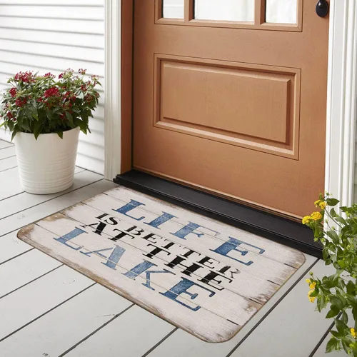 Miniatura 2 de BXFAHZJ Lake House Life is Better at The Lake - Juego de 2 tapetes decorativos para puerta de 17 x 30 pulgadas, para interiores y exteriores