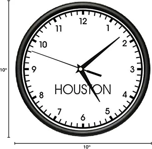Miniatura 2 de SignMission Houston TIME Reloj de pared Zona horaria mundial Reloj Oficina Negocios