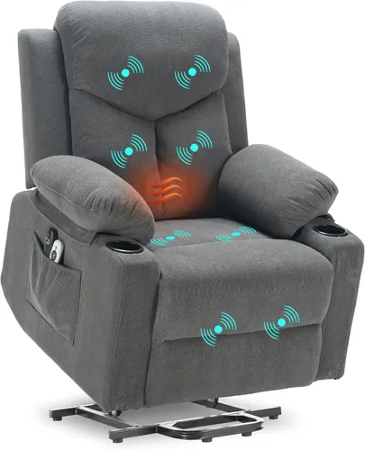 Miniatura 14 de Ketaiyou Electric Power Lift Recliner Chair Sofa with Massage and Heat for Elderly, USB and Type-C Ports, Cup Holders, Infinite Position